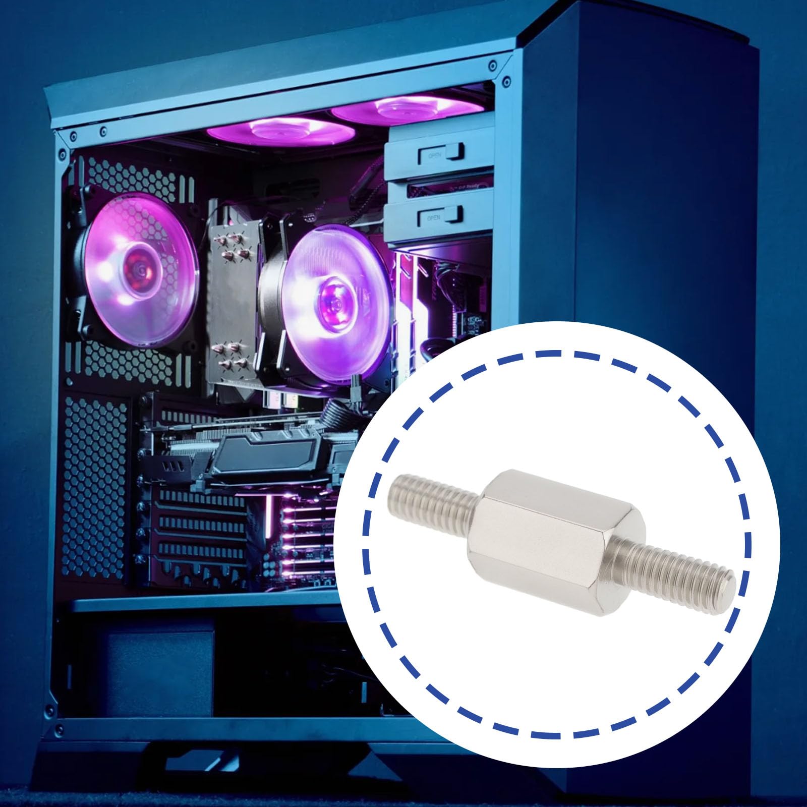 Lot de 8 Vis de Refroidissement Liquide pour Processeur CW-8960091-ABS Compatible avec Corsair 115x 1700 Processeurs Argent