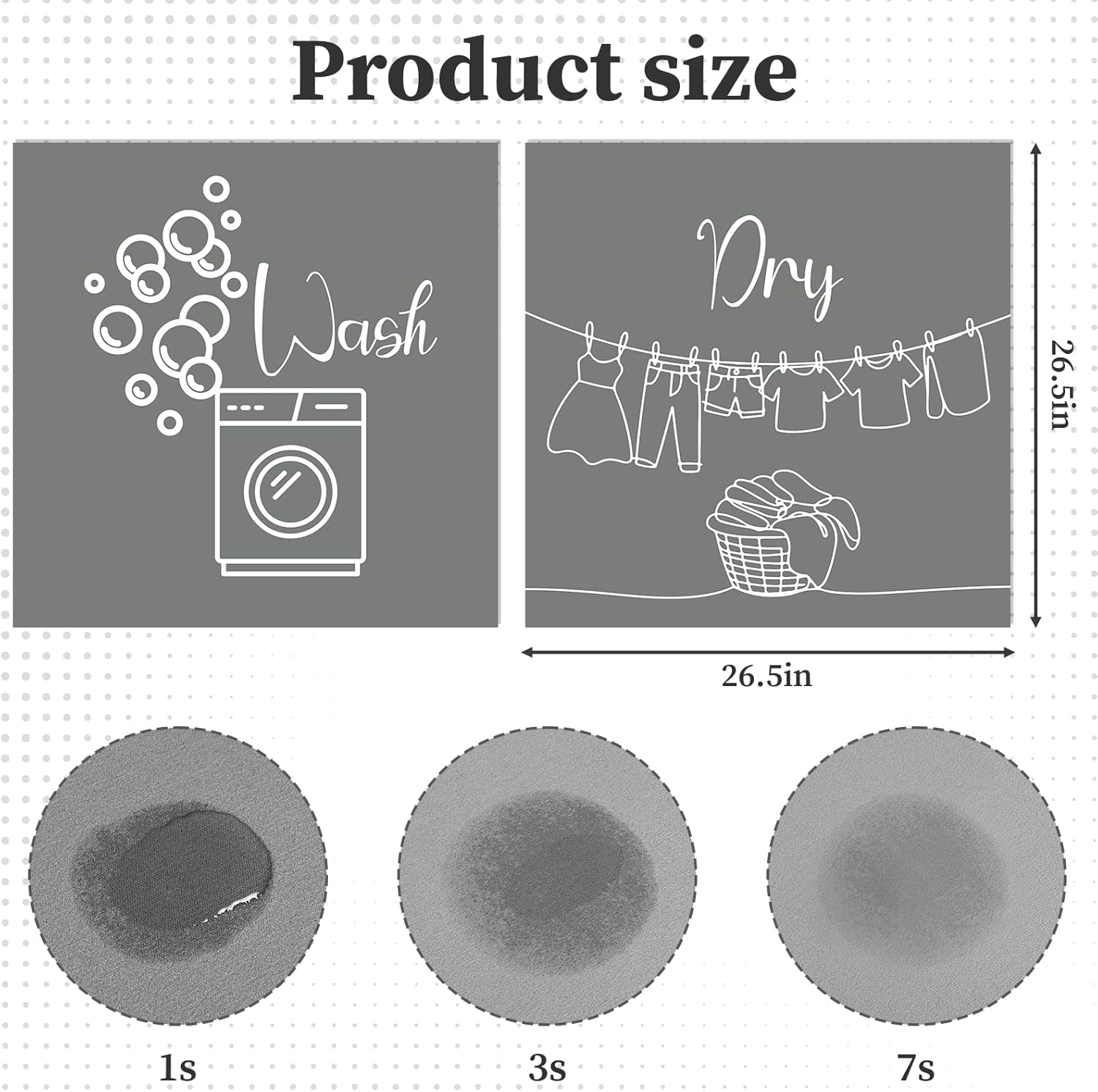 2 Pcs Washer and Dryer Topper Non Slip Washing Machine Topper Cover Pad, Laundry Room Organization Top Protector Mat 26.5" x 26.5" Dust Proof Quick Drying Waterproof Silicone Large Dryer Top Kitchen
