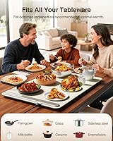 Vista 4 de Bandeja de calentamiento eléctrica, calefacción de superficie completa, enrollable y portátil, nanomaterial de silicona de alta calidad, 3 ajustes