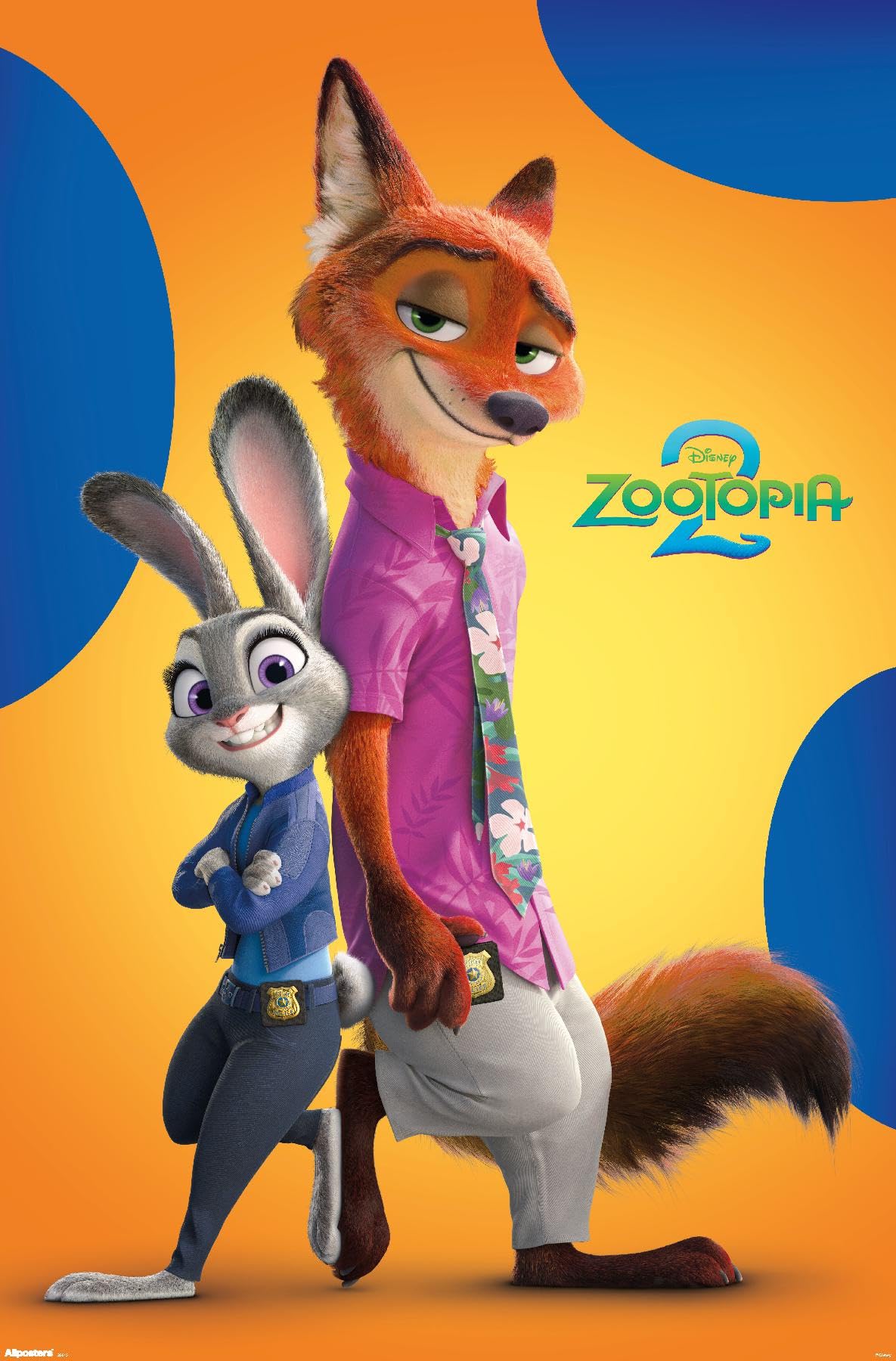 Disney Zootopia 2 (2025) - Nick & Judy Wall Poster, 34L" x 22.4W", Premium Unframed Version