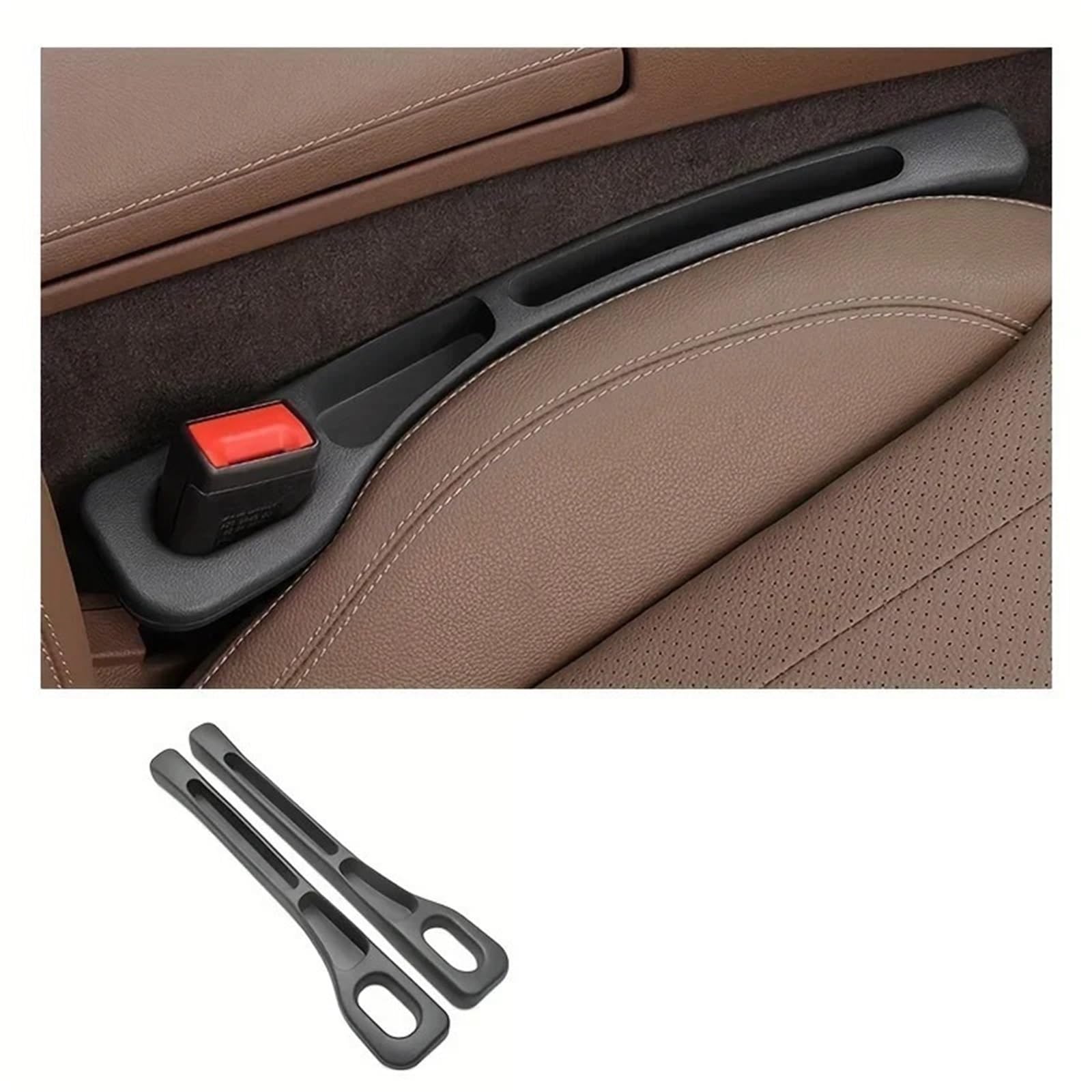 DASJKDI 2pcs Pair Universal Car Seat Gap Plug Strip Side Seam Filler Leak Proof Storage Organizer for car(2pcs Black)