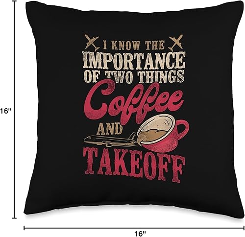 Miniatura 4 de Coffee and Takeoff - Almohada de avión, 16 x 16 pulgadas, multicolor