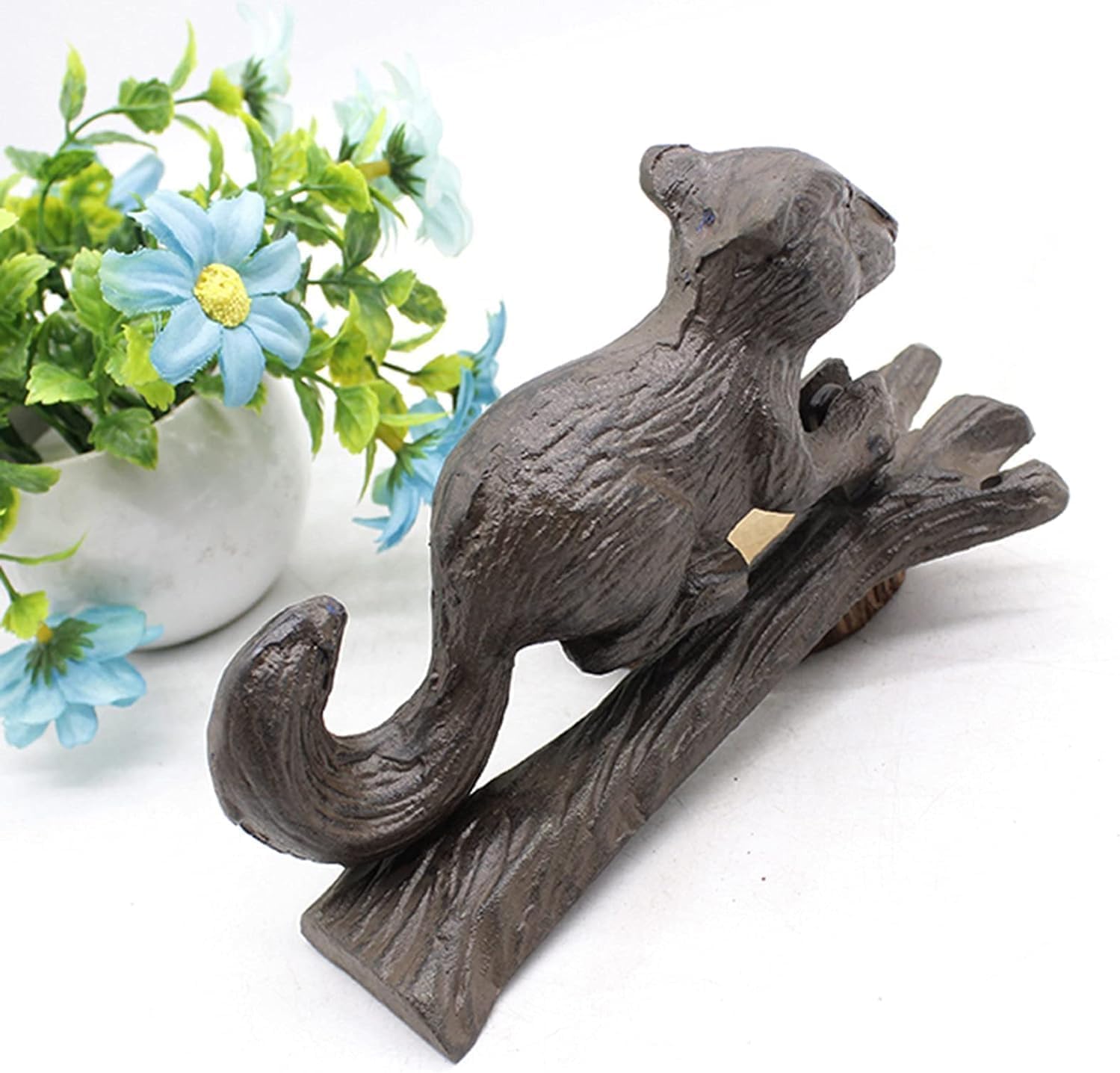 TIST Iron Door Knocker Cast Iron Antique Squirrel Door Knock Vintage Front Door Door Ring Knocker Home Wall Decor Door Handle Surface-Mounted Installation
