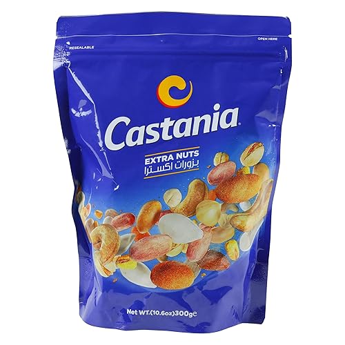 Castania BBQ libanesas mixtas nueces, mezcla extra con pistachos, almendras, anacardos, avellanas, cacahuetes, semillas de calabaza, maíz y