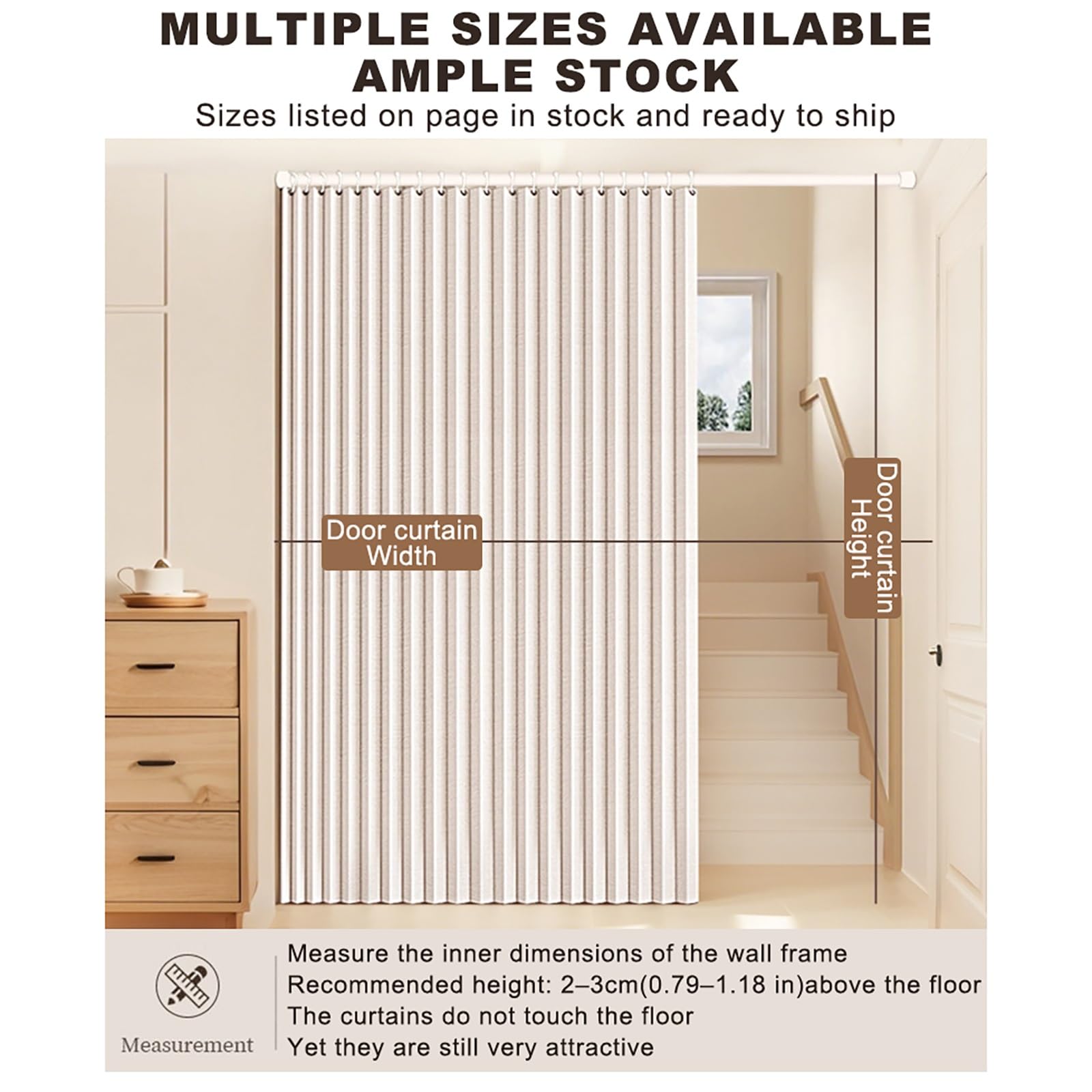 Tenda da Doccia Magnetica Pieghevole,Tende Oscuranti per Porta,con Bastone a Pressione,per Camera da Letto Finestra Bagno Porta.(Gray,140x200cm)