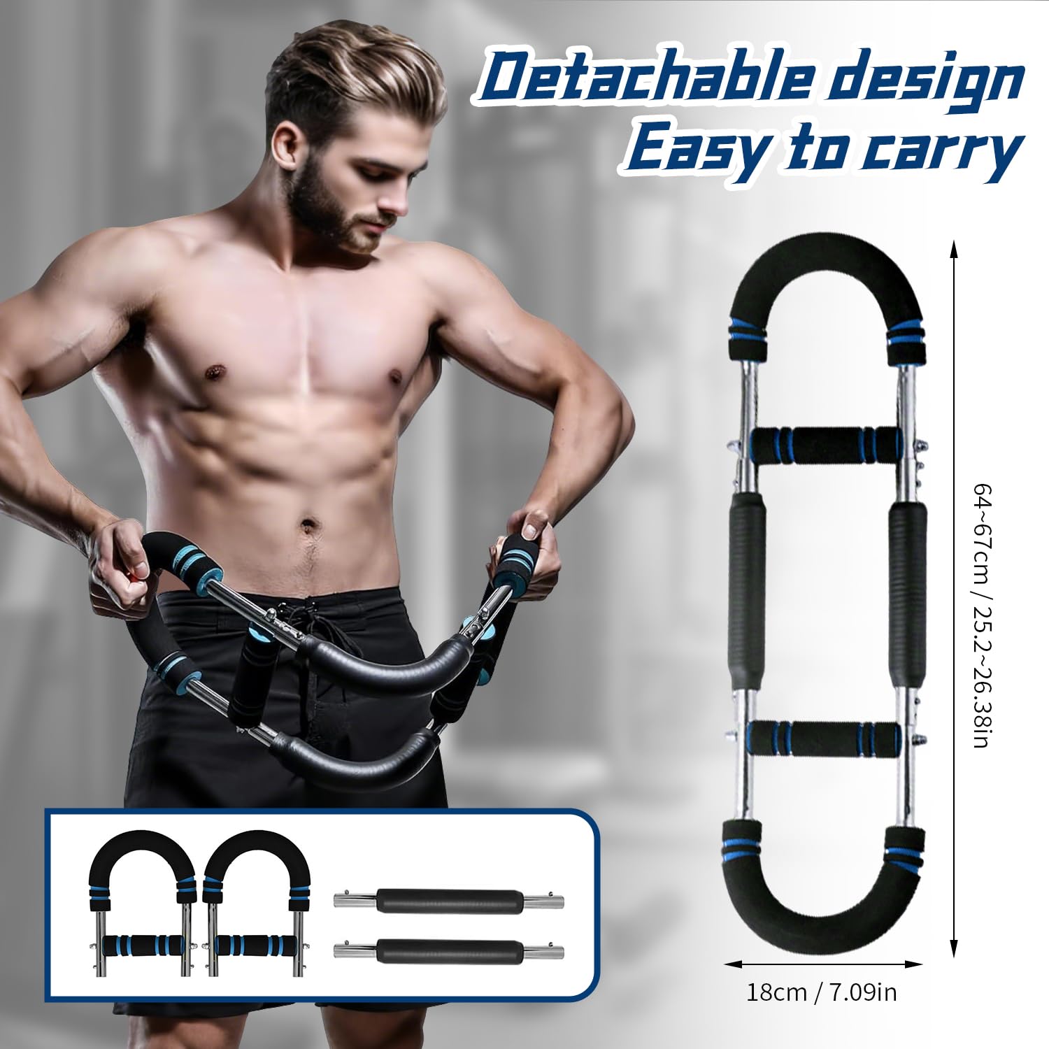 Twister Arm Trainer,Forza del braccio multifunzionale a forma di U, Attrezzo per Allenamento Del Torace Regolabile Da 40 a 100 Libbre, Allenatore per Braccia, Arm Trainer