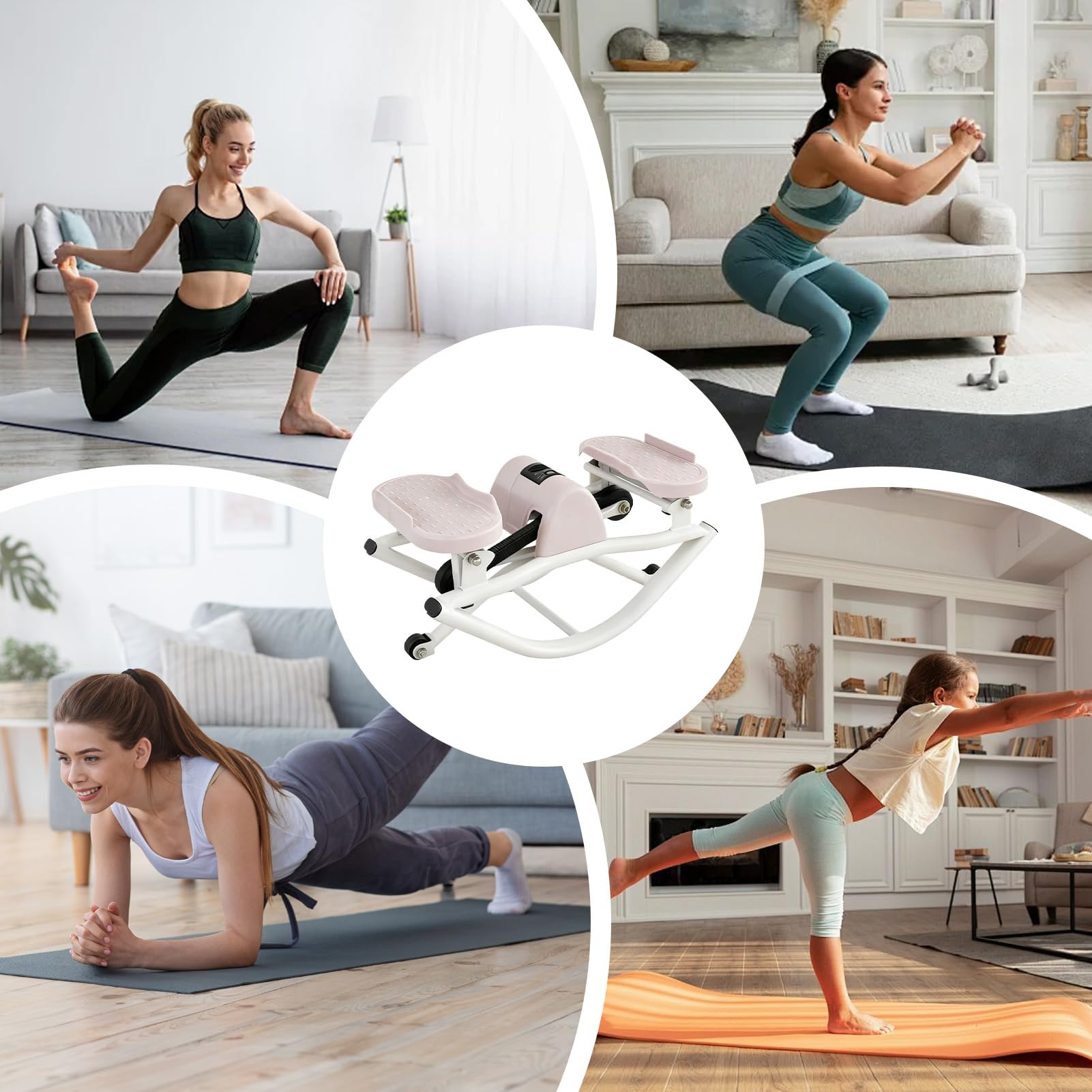 Rock Stepper Attrezzo Fitness Portatile a Basso Impatto con Design Compatto | Allenamento Gambe Glutei con Movimento Oscillante Per Dormitorio Ufficio Appartamento Palestrina Soggiorno