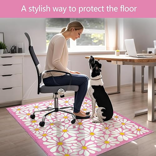 Miniatura 7 de SHIYUE Tapete para silla de oficina para alfombra de piso de madera duraazulejos, escritorio de computadora de 36 x 48 pulgadas para sillas