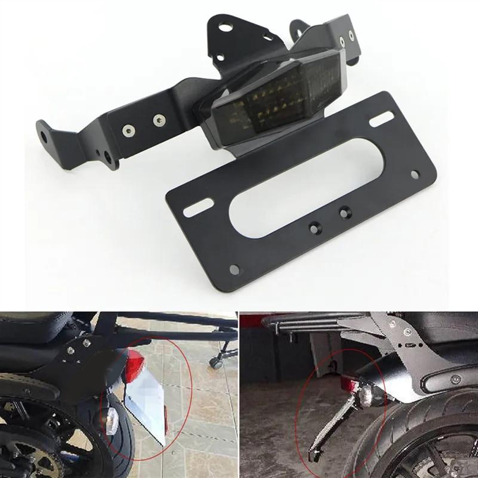 Kit Eliminazione Parafango Posteriore Per Kawasaki Vulcan S / Cafe – Staffa Targa Con Luce
