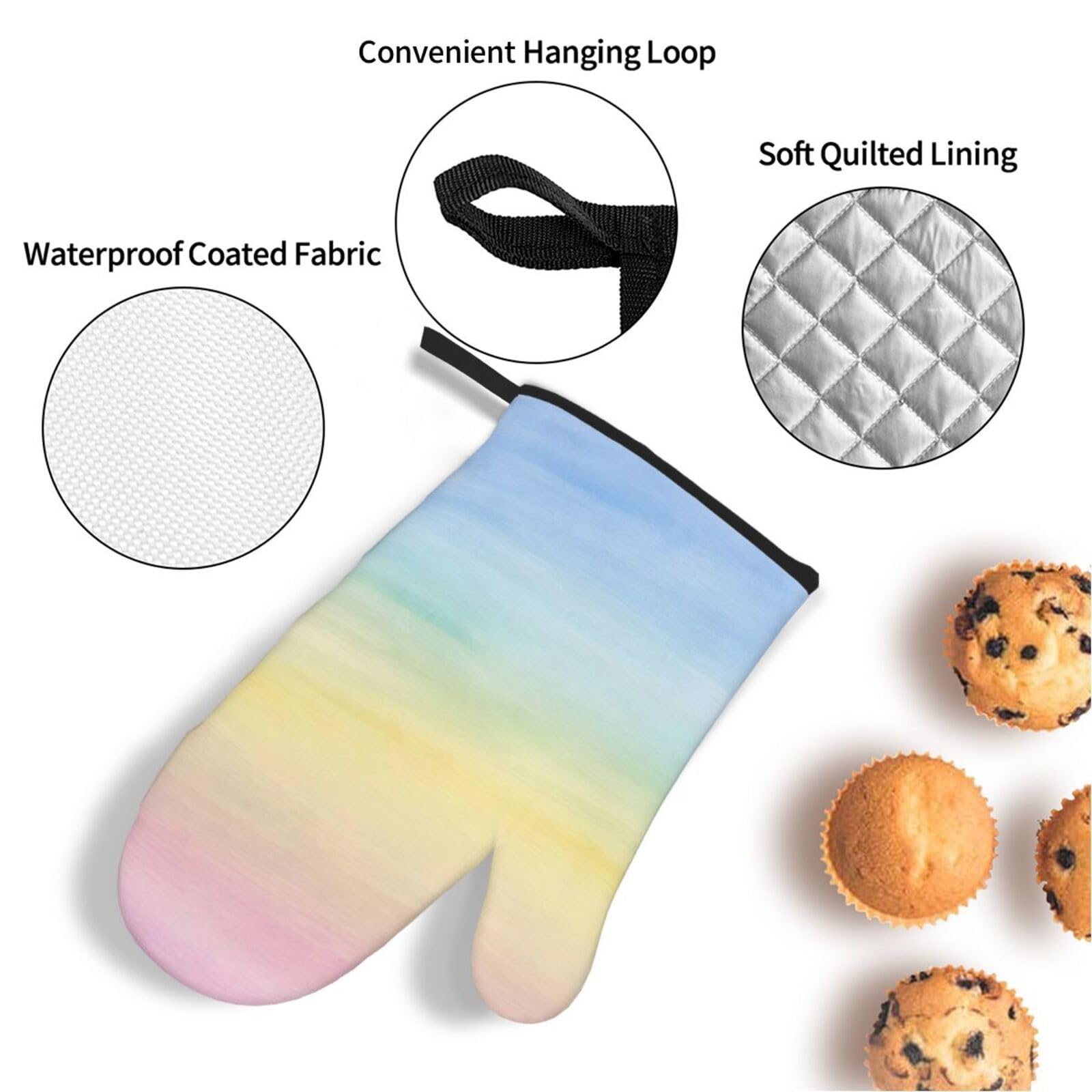 Guantes Horno Línea Negra Manoplas Horno Almohadillas Aislantes Juego De 4 - Acolchado Resistente al Calor, Flexible,Cocina multipropósito