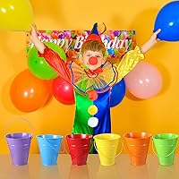 Vista 6 de Sadnyy 12 paquetes de cubos de metal con asa, cubo galvanizado de 4.5 x 5 pulgadas, cesta para suministros de fiesta, manualidades para Navidad