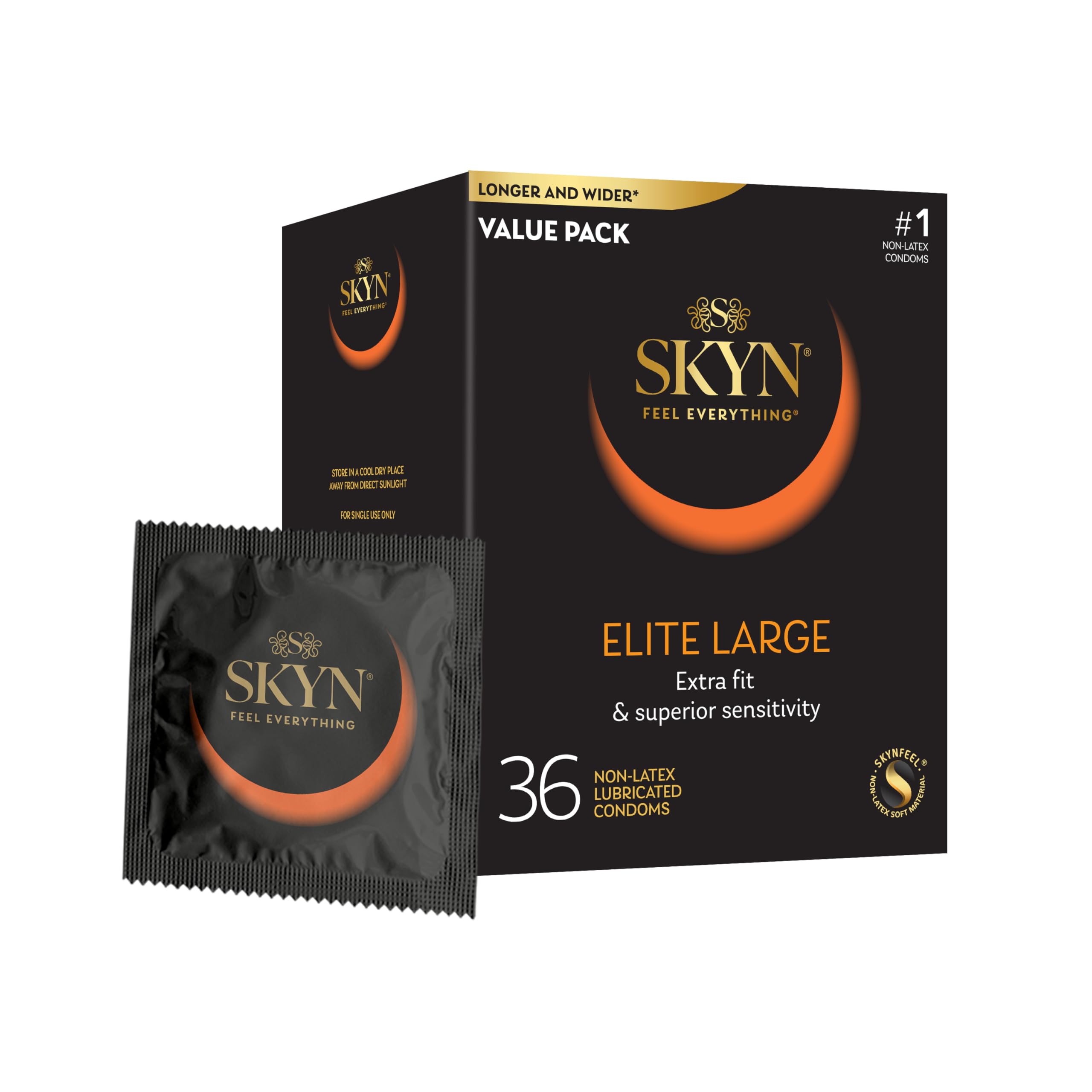 SKYN Elite Large Non-Latex Condoms, 36 Count