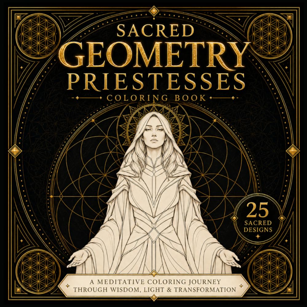 Sacred Geometry Priestesses: A Meditative Coloring Journey Through Wisdom, Light & Transformation