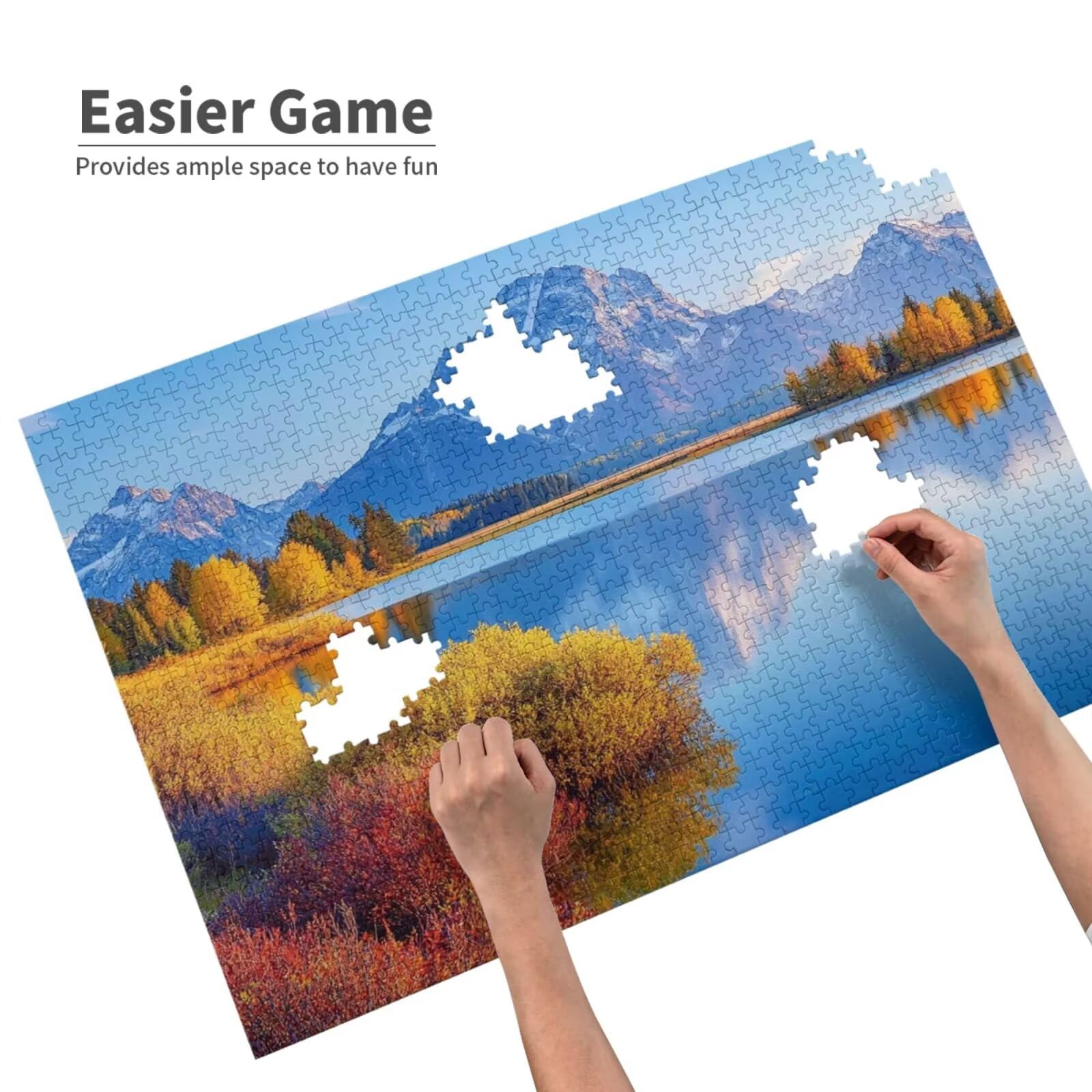 Puzzle krajobrazu, 3000 elementów, górskie puzzle dla dorosłych, z pudełkiem na prezent, duże drewniane puzzle dla dorosłych, gra zręcznościowa dla całej rodziny, prezenty dla kobiet, 81 x 122 cm