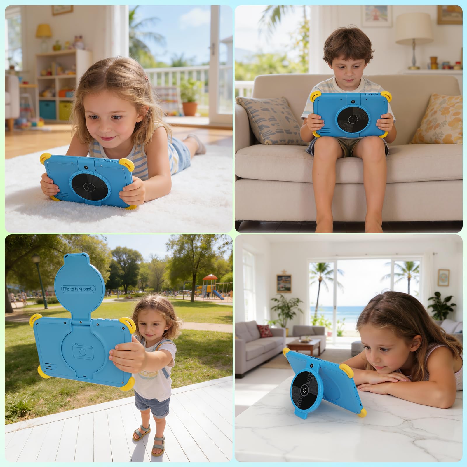 Ainmel Tablet per bambini da 7 pollici Android 15 Tablet per bambini, 20 GB+64 GB (TF 1TB), tablet Android con controllo genitori, AI Dual Cam&Learning, WiFi 6/BT 5.3, Widevine L1, tablet per bambini