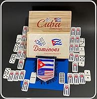 Vista 6 de PRK 14 Auténtico juego de dominó cubano doble nueve con estuche de madera viene con bandera de Cuba Autentico juego de Domino Cubano Doble nueve