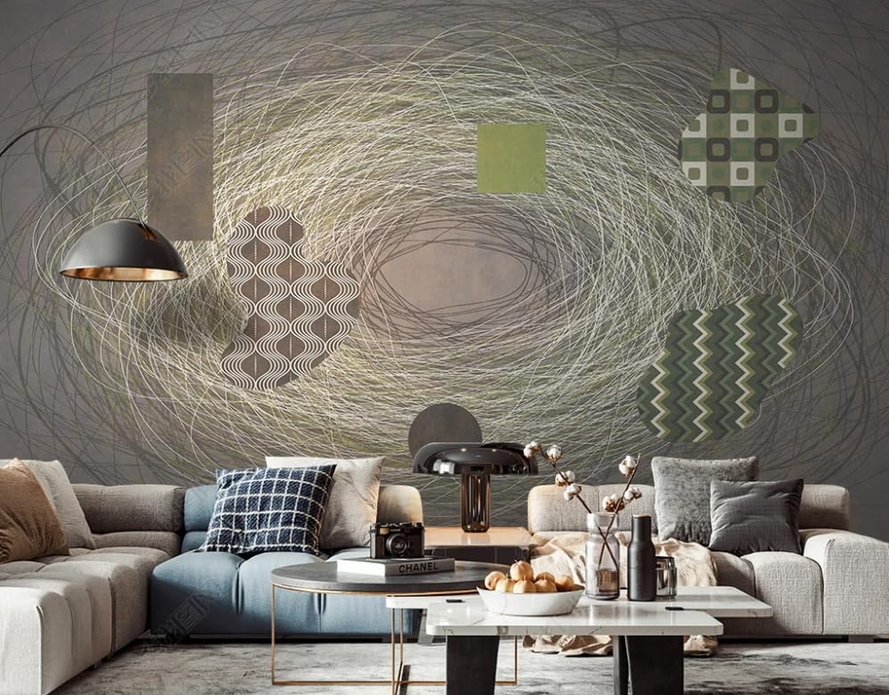 Décoration Murale Poster Grand Format Motif Géométrique Abstrait 3D