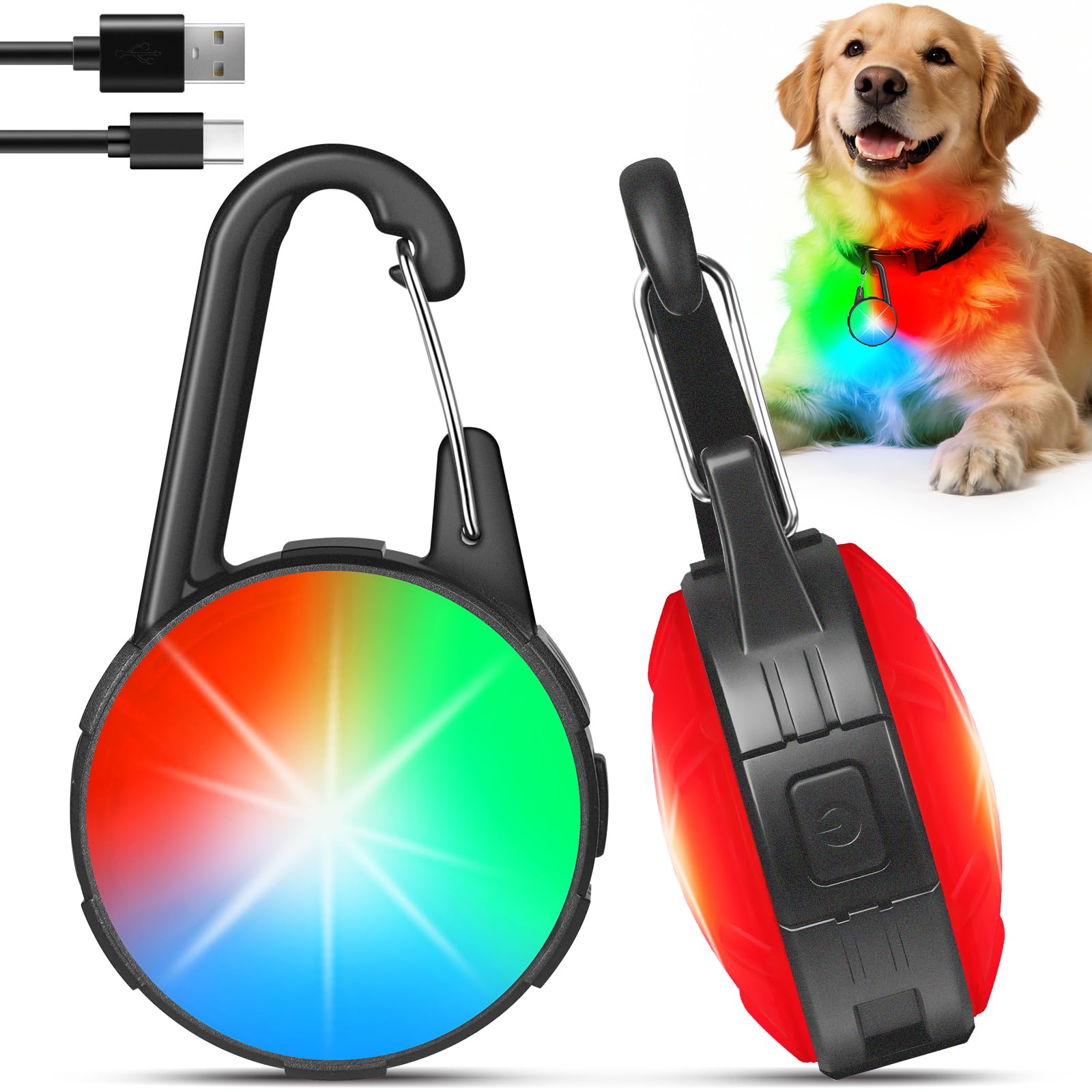 QIZIYARDALL 2-Pack Dog Collar Light