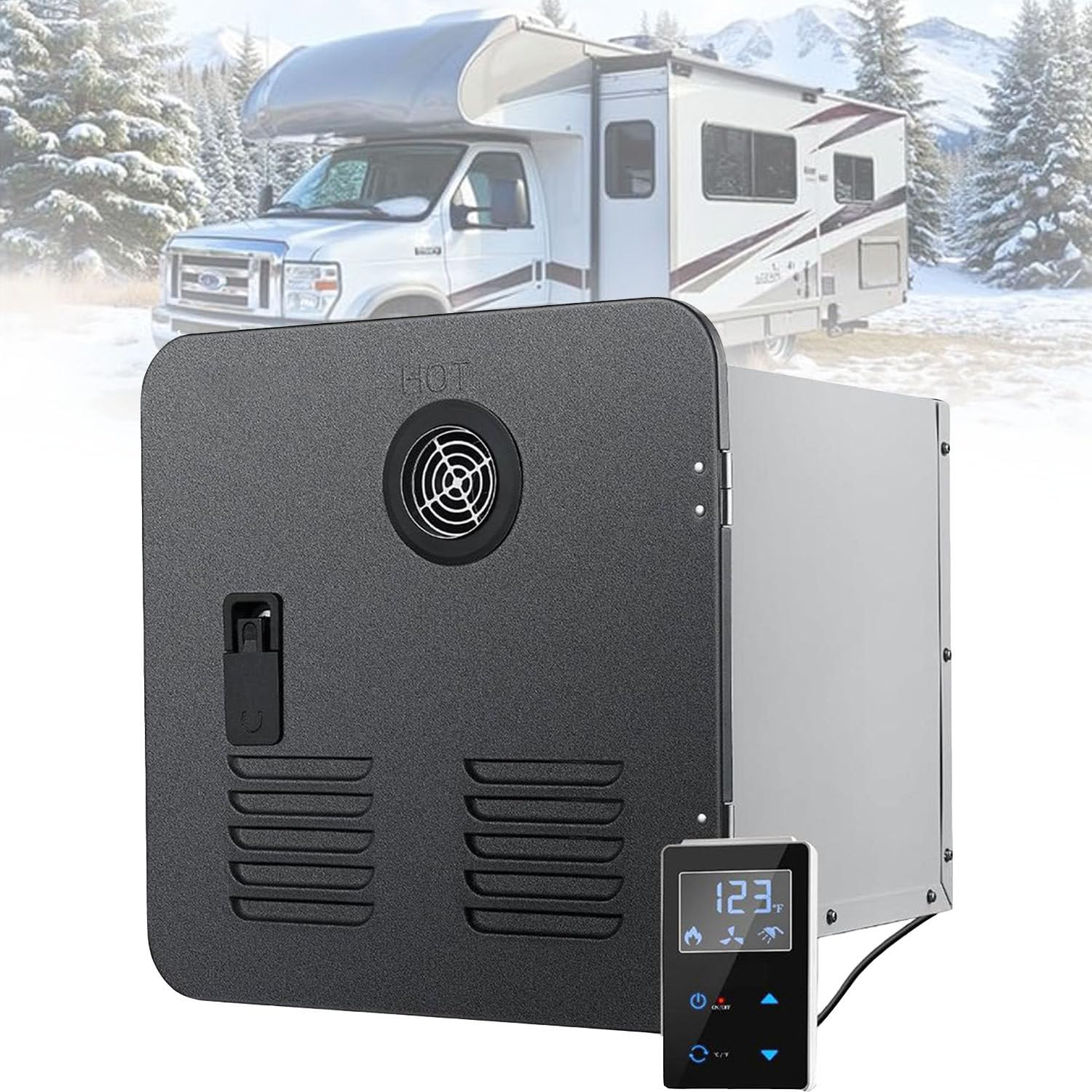 Podgrzewacz wody na propan do kampera o mocy 65 000 BTU, Black
