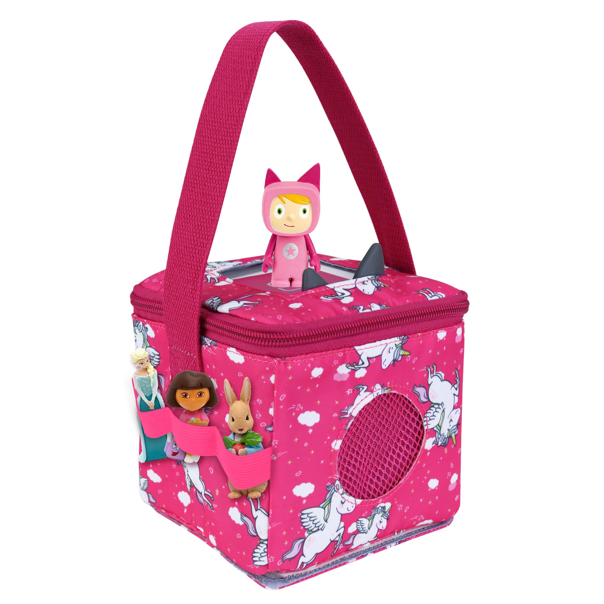 Storage Carry Bag for Toniebox Character Figures and Charger, with Portable Handle (Unicorn), Compact