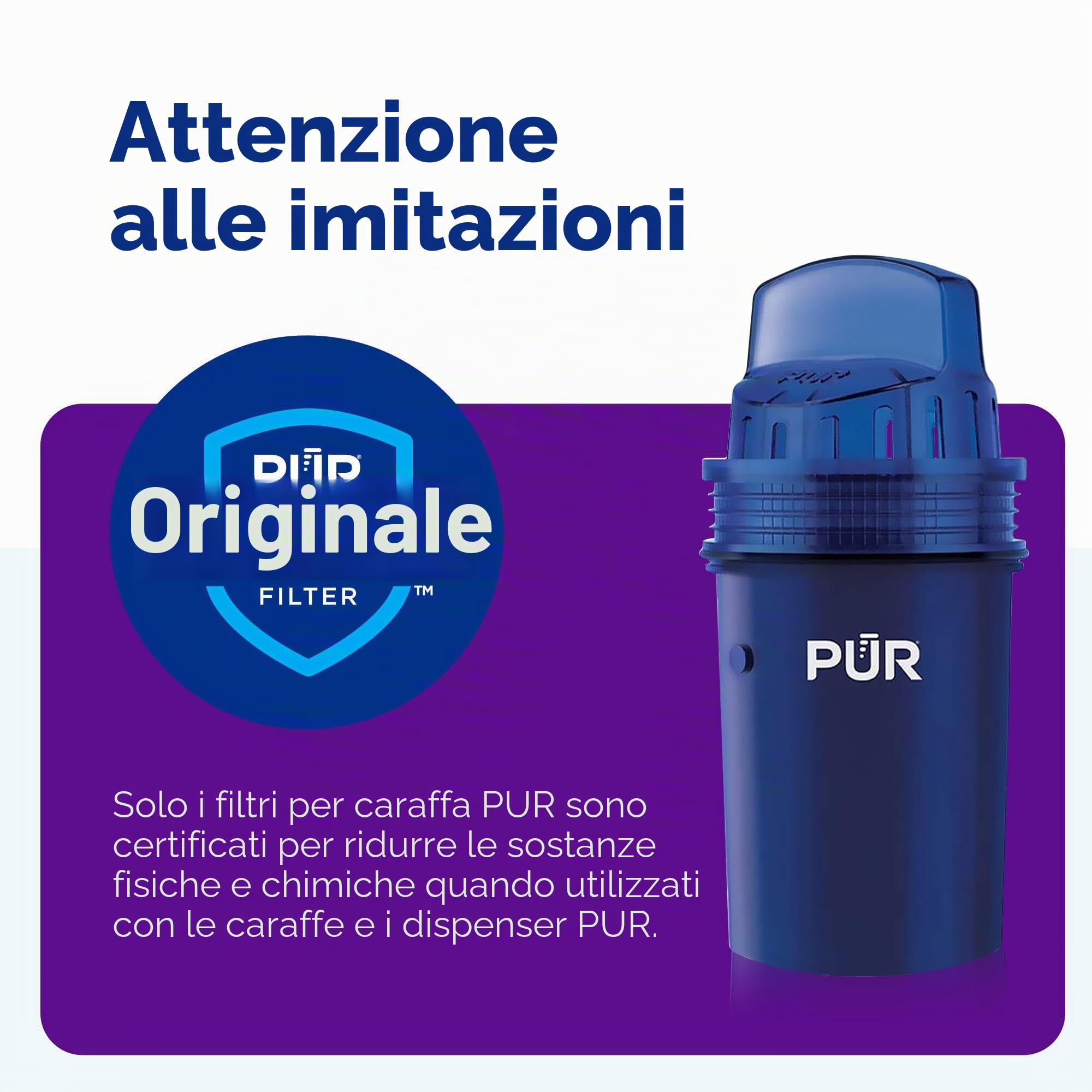 PUR - Filtro di ricambio originale per sistema di filtraggio dell'acqua in brocca