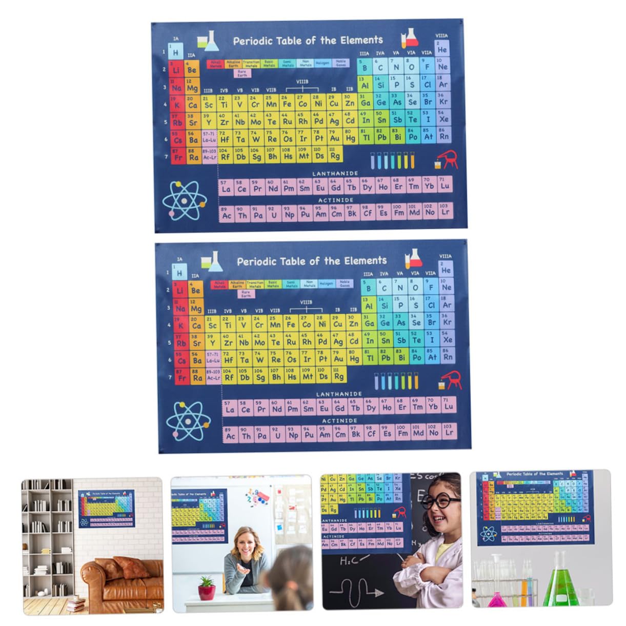 Operitacx 8stücke Periodensystem Poster Für Schule Bunte Lernposter Für Chemie Für Klassenzimmer Und Studienräume Klare Druckqualität Für Einfaches Lernen Und Verstehen