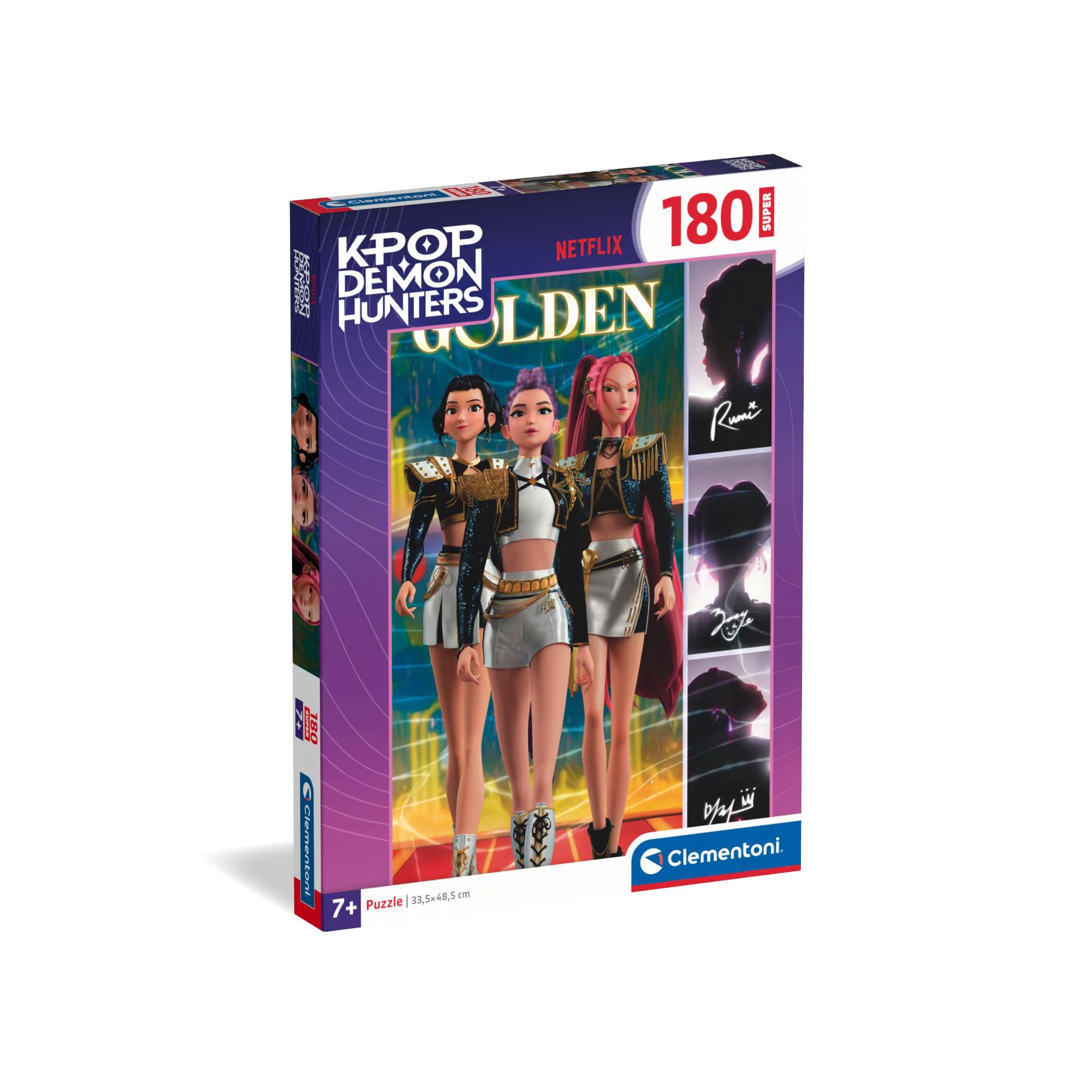 Clementoni KPOP Demon Hunters Super Puzzle 180 Pieces for Kids Age 7+, Made in Italy, More Challenging Screen Free Play, Builds Focus, Problem Solving and Confidence, Gift for Kpop Fans