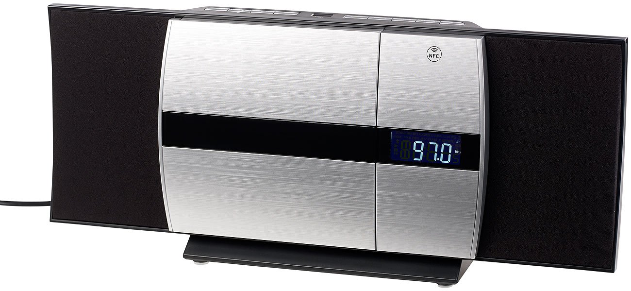 auvisio impianto musicale verticale: Verticale Impianto stereo HiFi, Bluetooth 2.1, Lettore CD (radio da parete con cd, muro lettore, microfono)