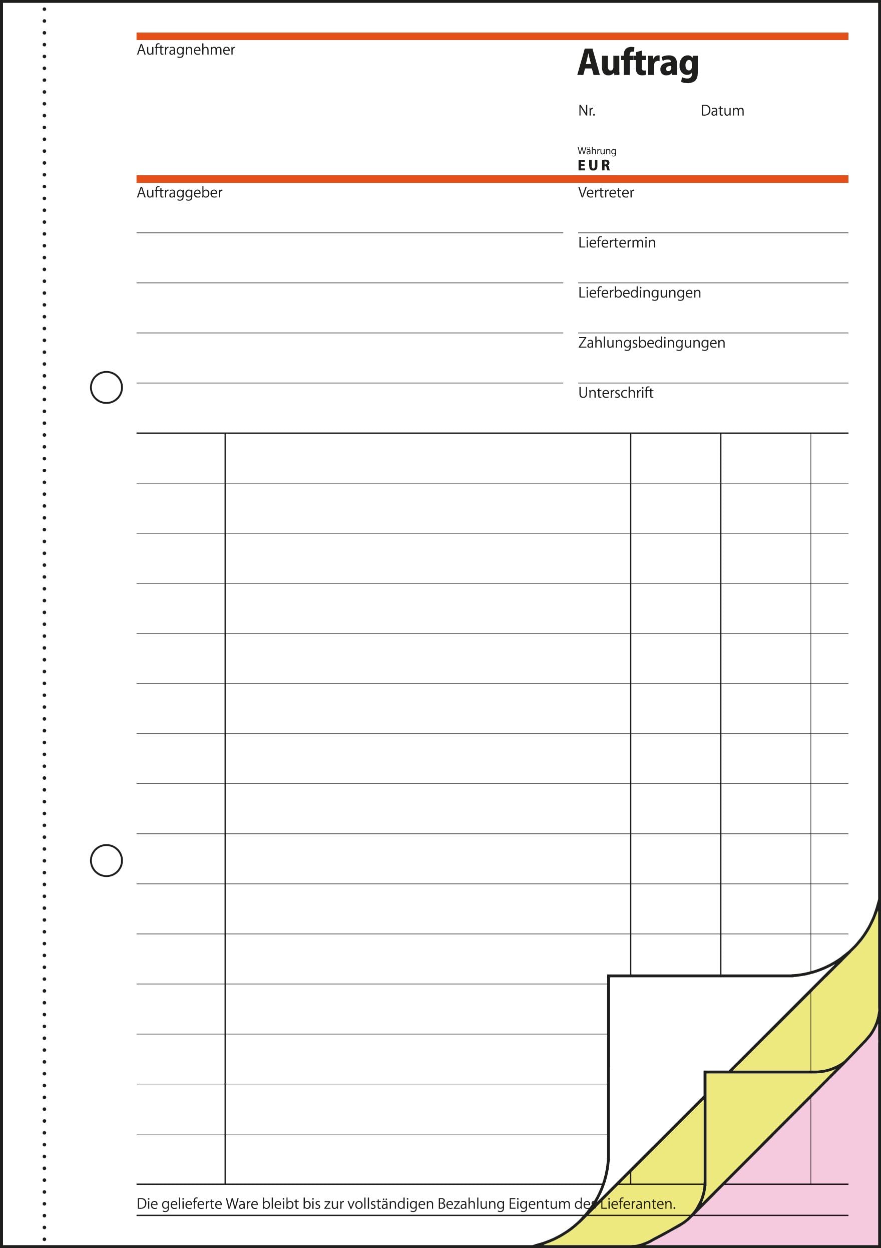 Sigel sd002 Commande, 3 compartiment, 1er 2e et 3e feuilles Imprimé, A5, 3 x 40 feuilles, autocopiant, Lot de 5