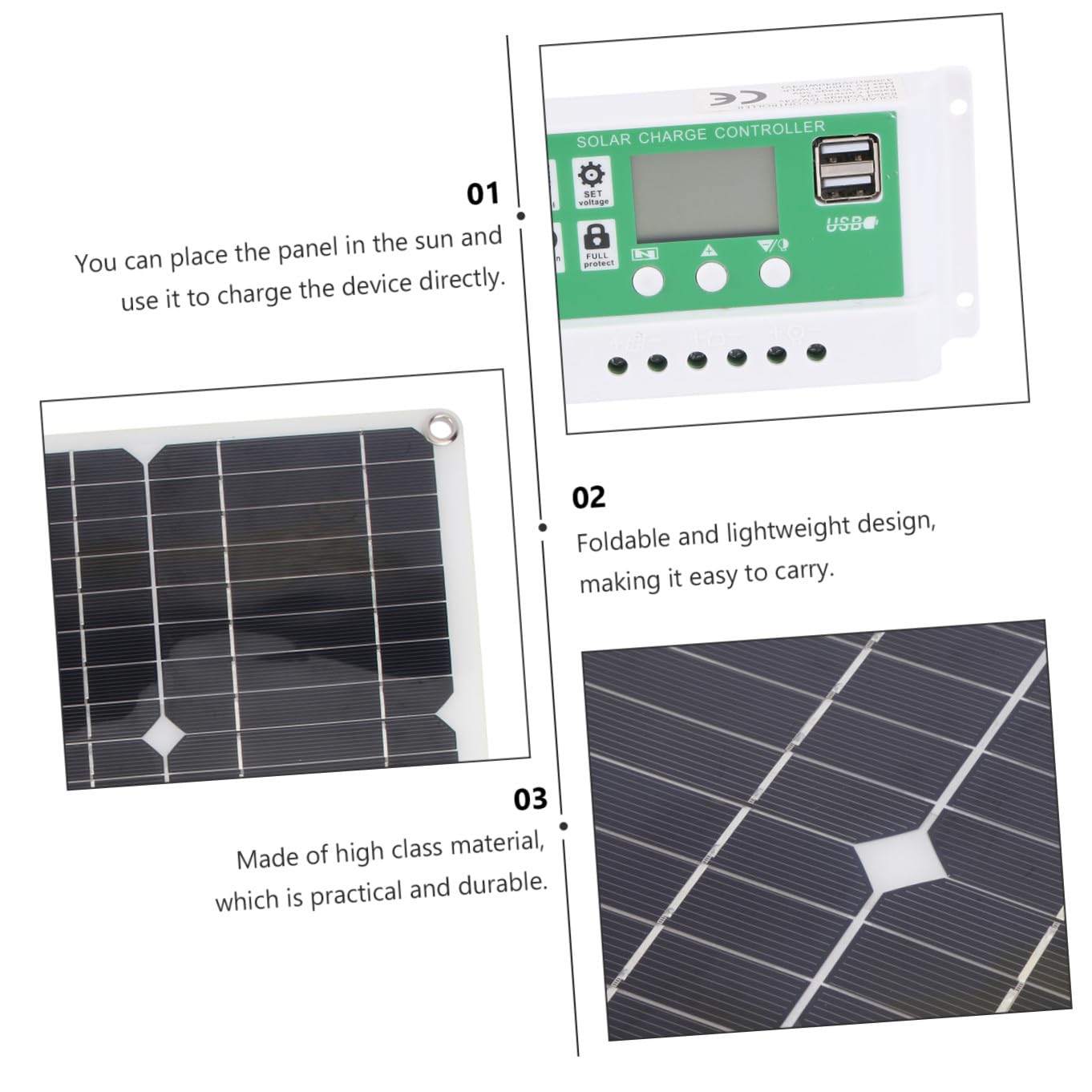 YARNOW Chargeur Solaire Extérieur Kit Panneau De Charge Solaire Pour Téléphone Portable Tablette Et Autres Appareils Via Usb