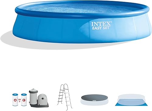 INTEX - 26175EH Piscina de 18 pies x 48 pulgadas Easy Set con bomba de filtro de cartucho