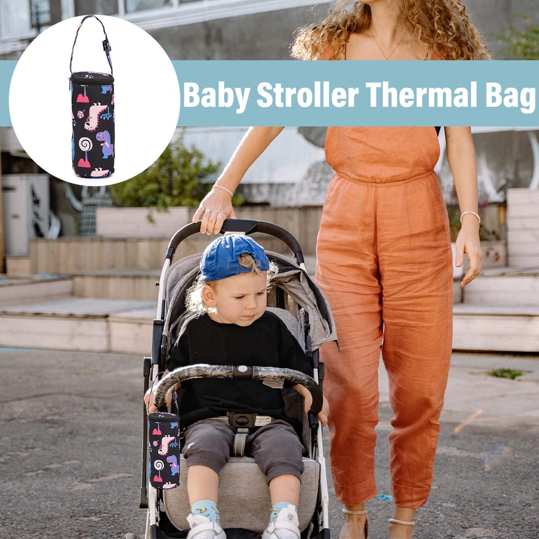 Borsa Isolante per Biberon, Borsa da Viaggio Portatile per il Latte Materno, porta biberon termico appendibile, Borsa termica da appendere con Strato Isolante, per Passeggini da Viaggio