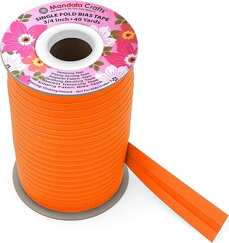 Miniatura 152 de Mandala Crafts Cinta al bies de un solo pliegue de 5/8 pulgadas para coser, acolchar, tuberías, dobladillo, manta y encuadernación de colcha, cinta