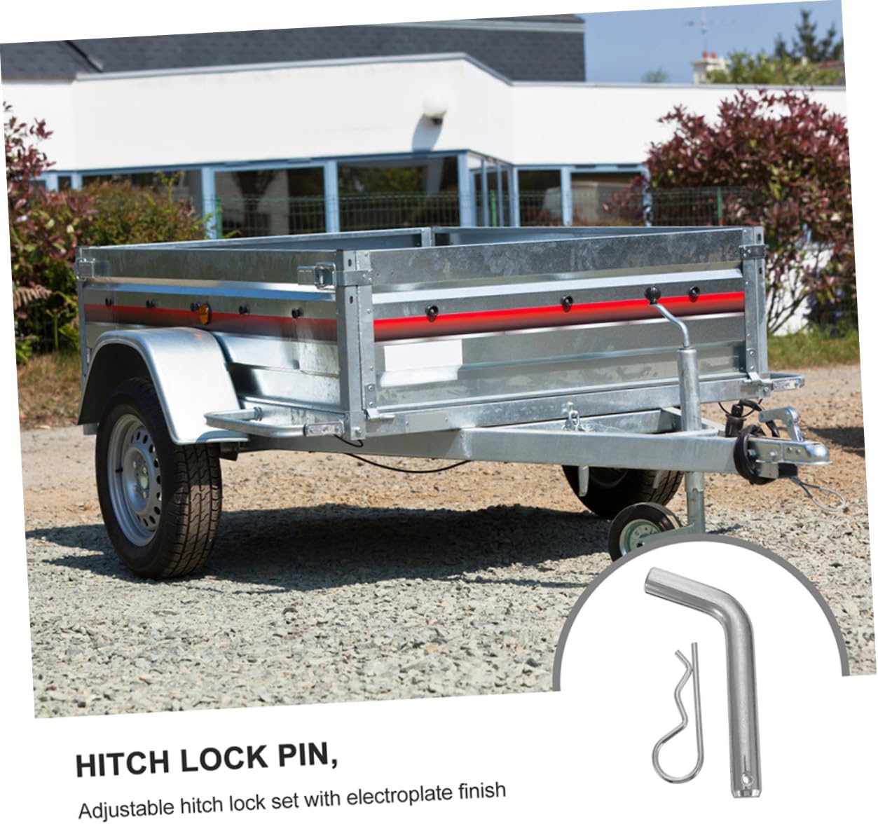 5/8 Inch Trailer Hitch Pin Lock with Clip Heavy Duty Iron Silver