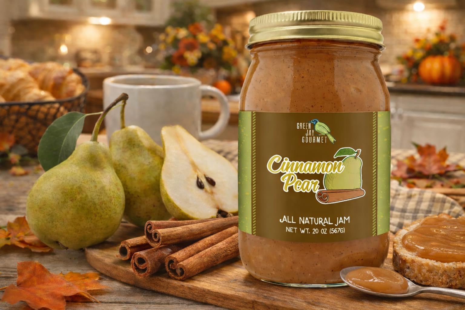 Amazon.com: Green Jay Gourmet Cinnamon Pear Jam - All-Natural