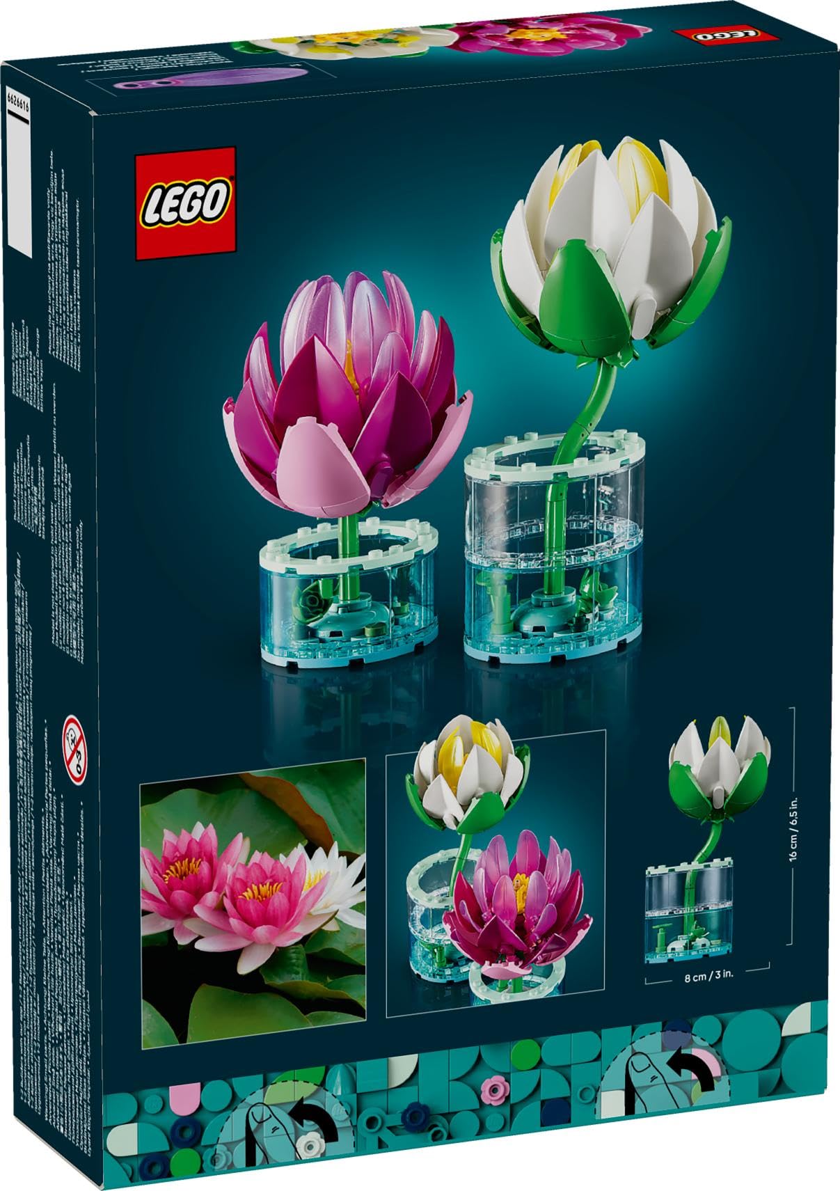 LEGO Botanicals Les Nénuphars - Set de Fleurs Artificielles - Fausses Plantes en Pot dans Vases Transparents - Décoration DIY pour Chambre d'enfant - Cadeau pour Fille dès 9 Ans ou Adulte 11511