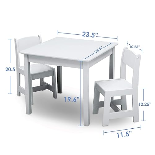 Miniatura 6 de Delta Children - MySize - Juego de 3 piezas de mesa y 2 sillas de madera para niños, ideal para artes y manualidades, meriendas y más, con Bianca