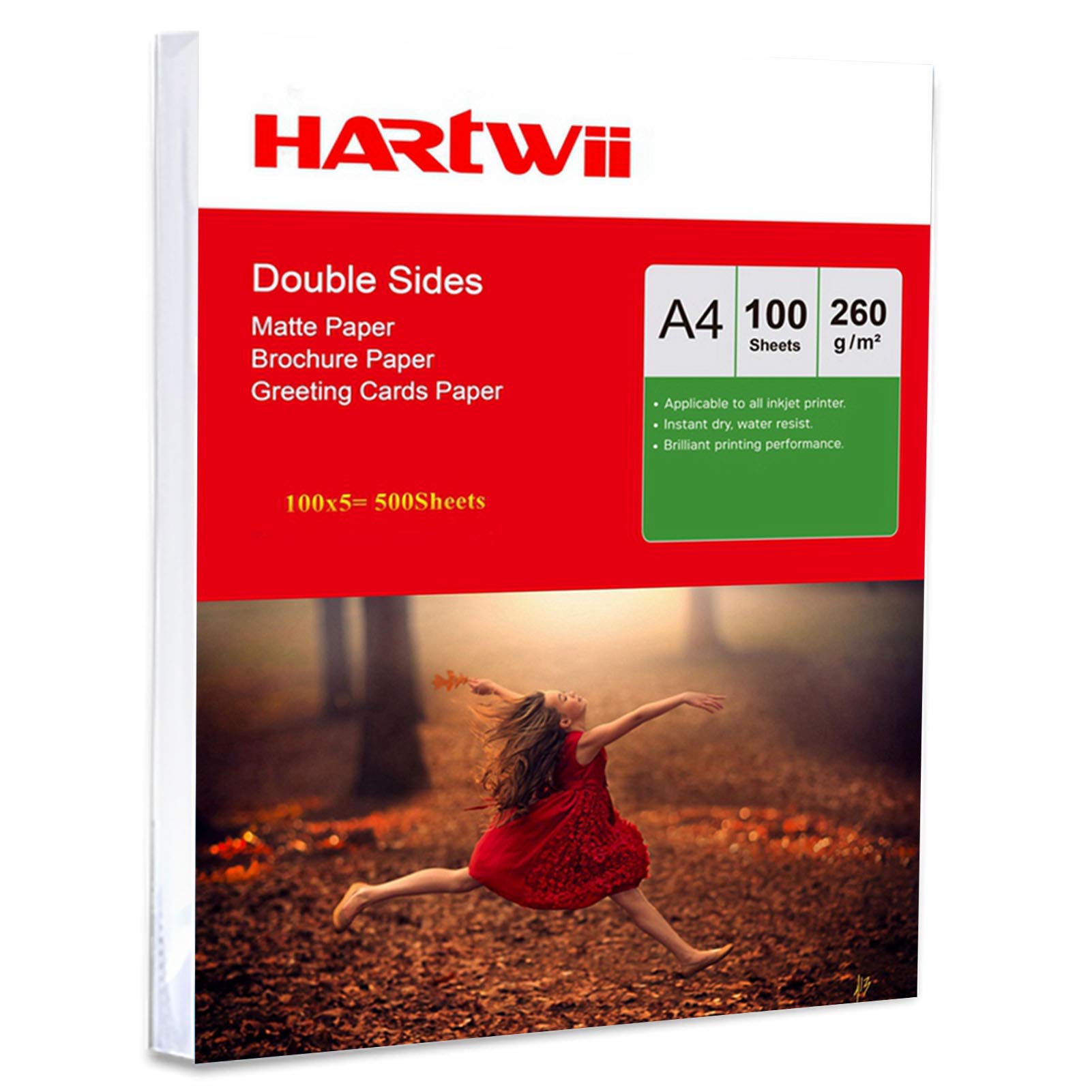 Matowy papier fotograficzny A4 o grubości 260 g/m2 dwustronny matowy – 500 arkuszy matowy papier atramentowy do druku atramentowego zdjęcie Hartwii