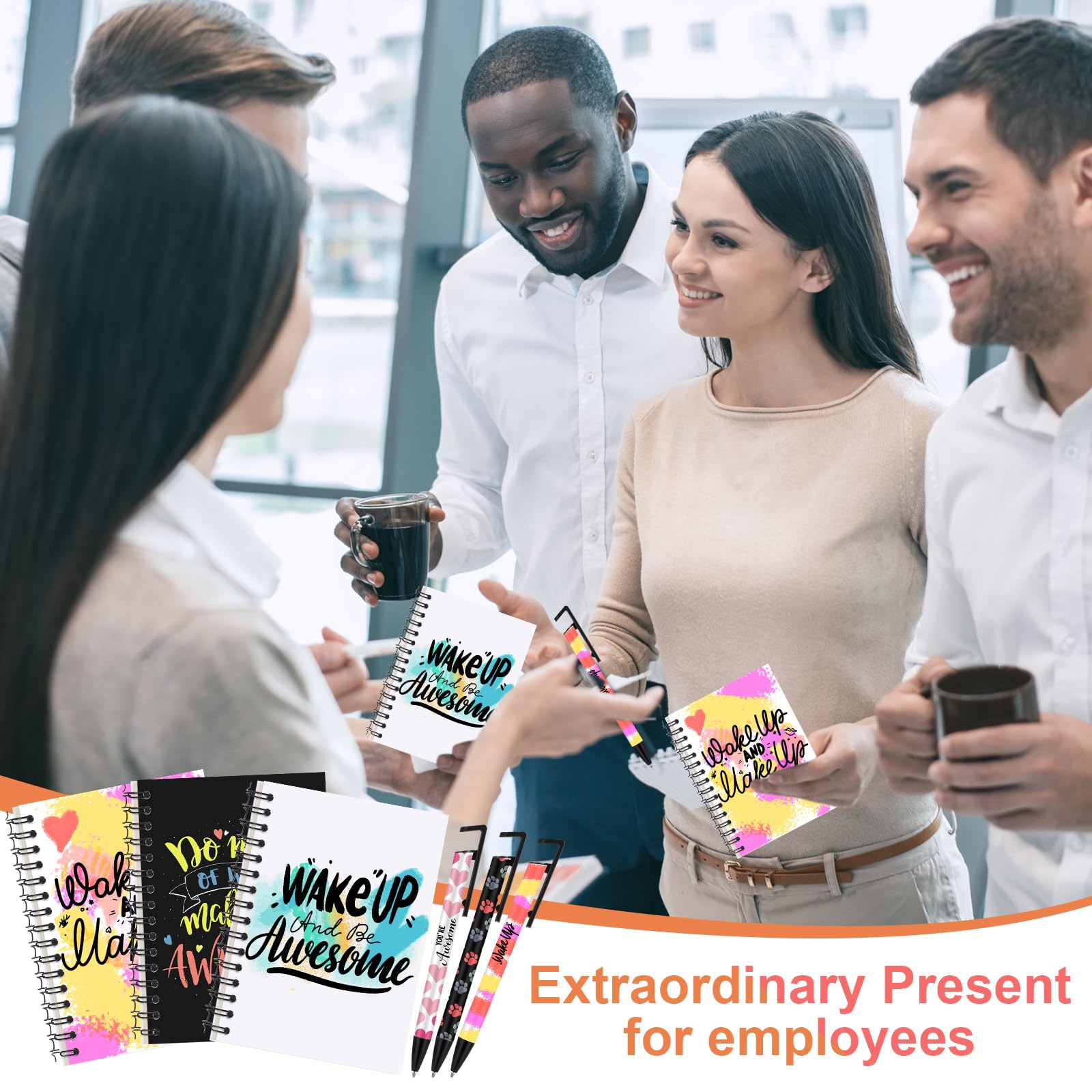 Spakon 48 Piezas Juego de Cuaderno y Bolígrafos de Sublimación A6 Línea Cuadernos en Espiral en Blanco con Bolígrafos de Sublimación DIY a Granel para Suministros de Escritura de Oficina Regalos