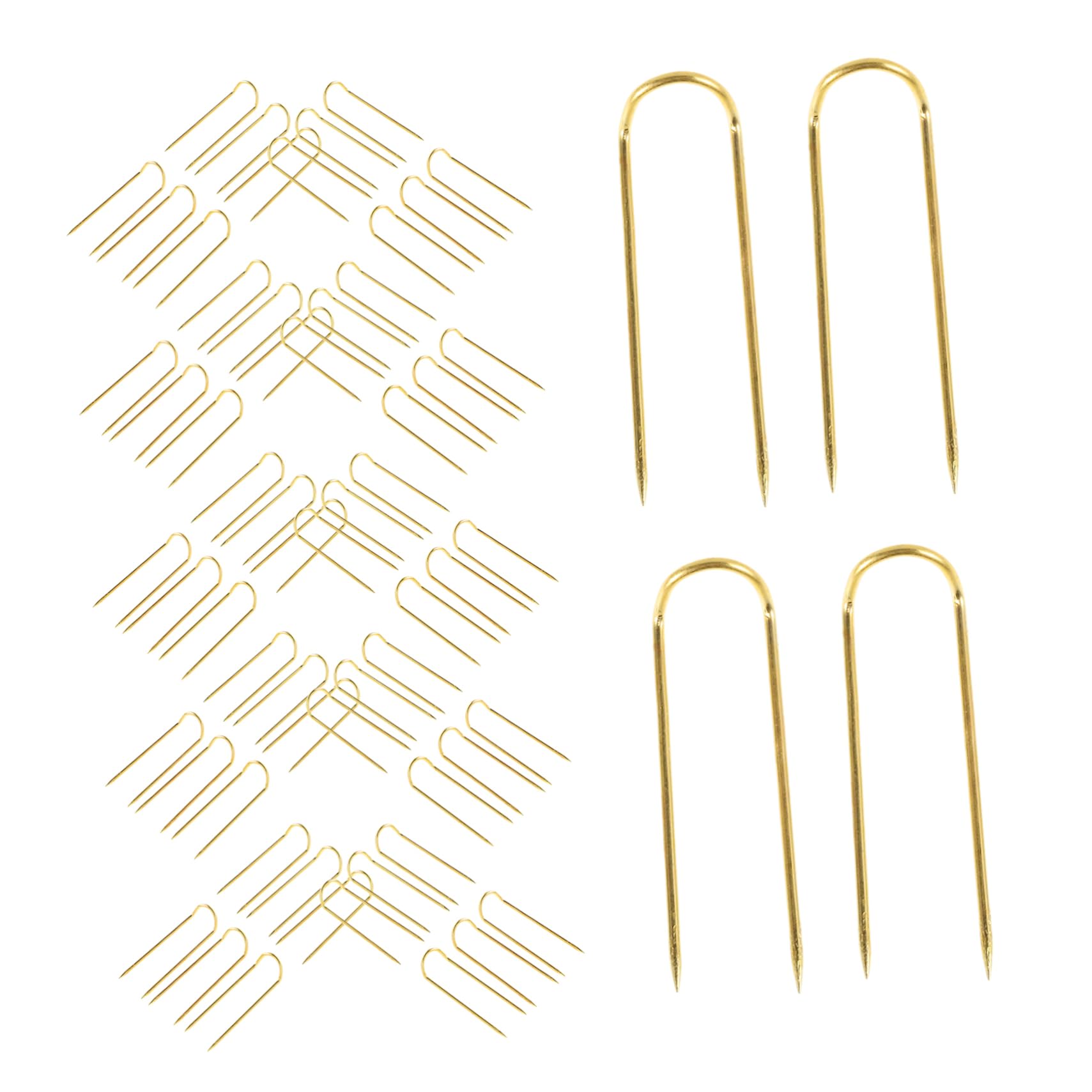 KALLORY Long Sewing Pins 100 Pcs Curved Upholstery Needles Metal U-Shape Hair Needle Double Pin Design Ideal for Sewing Projects