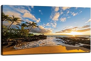 Baisuwallart S75462 Beach Wall Art For Living Room Decoration