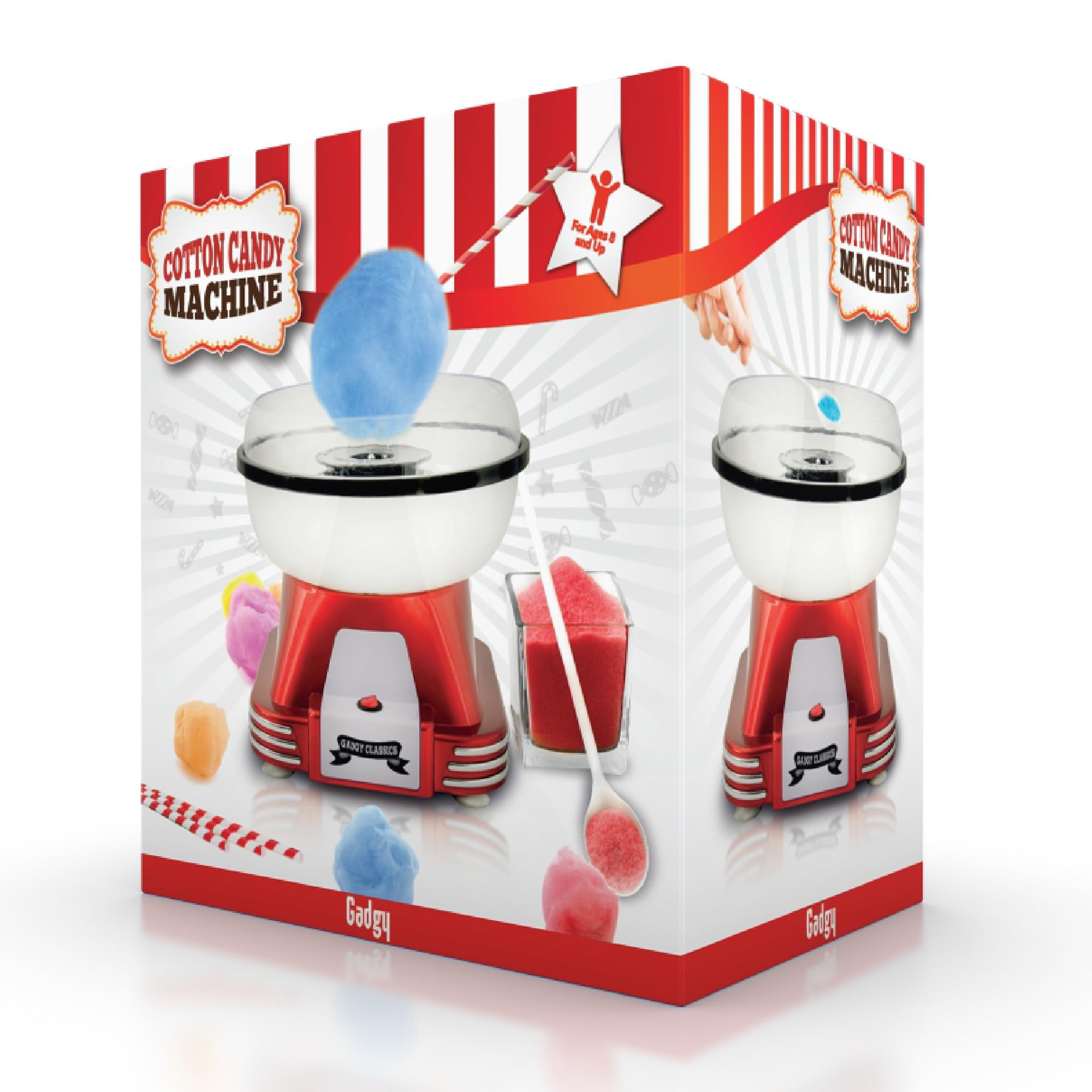 Gadgy Machine à Barbe à Papa - Machine à Barbe à Papa Rétro - Machine à Barbe à Papa Maison pour Fêtes d'Anniversaire d’Enfants – S’Utilise avec du Sucre ou des Bonbons