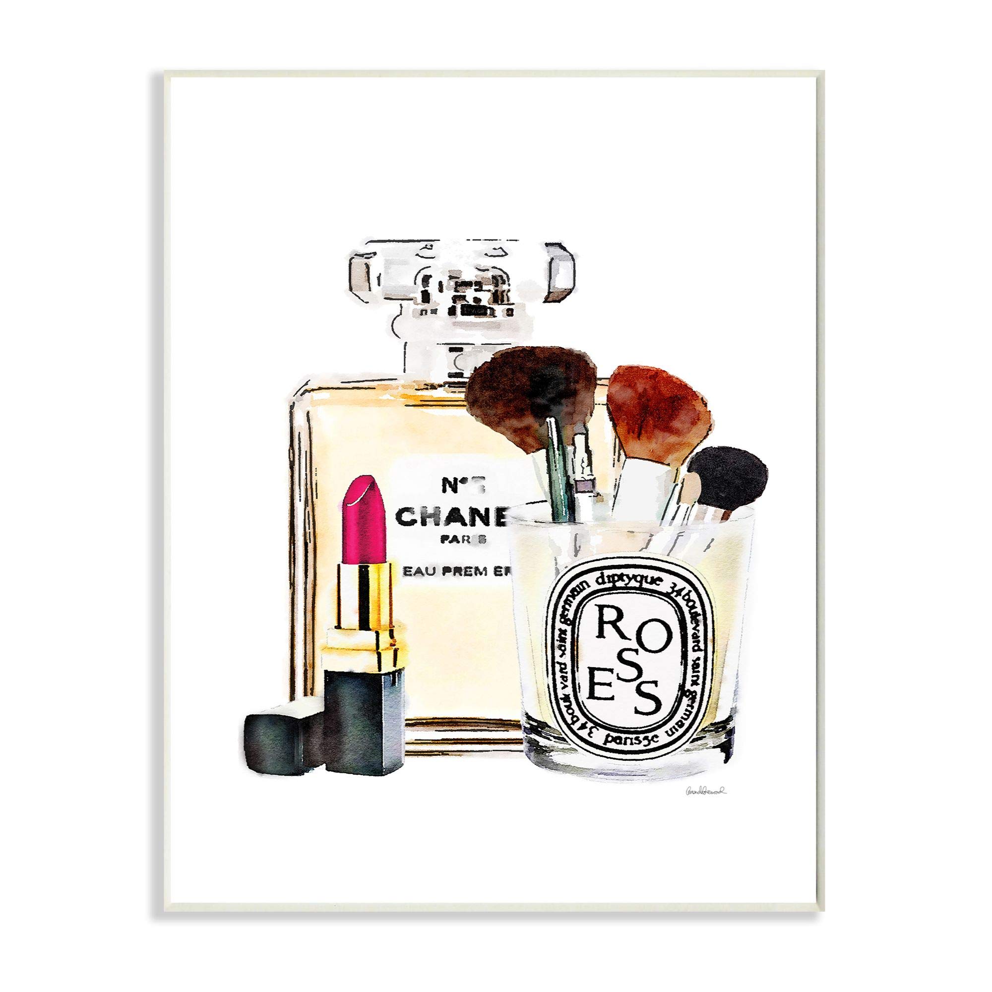 Fashion Makeup Perfume Lipstick, 13 x 19 Inch Mounted Print on Wall Plaque