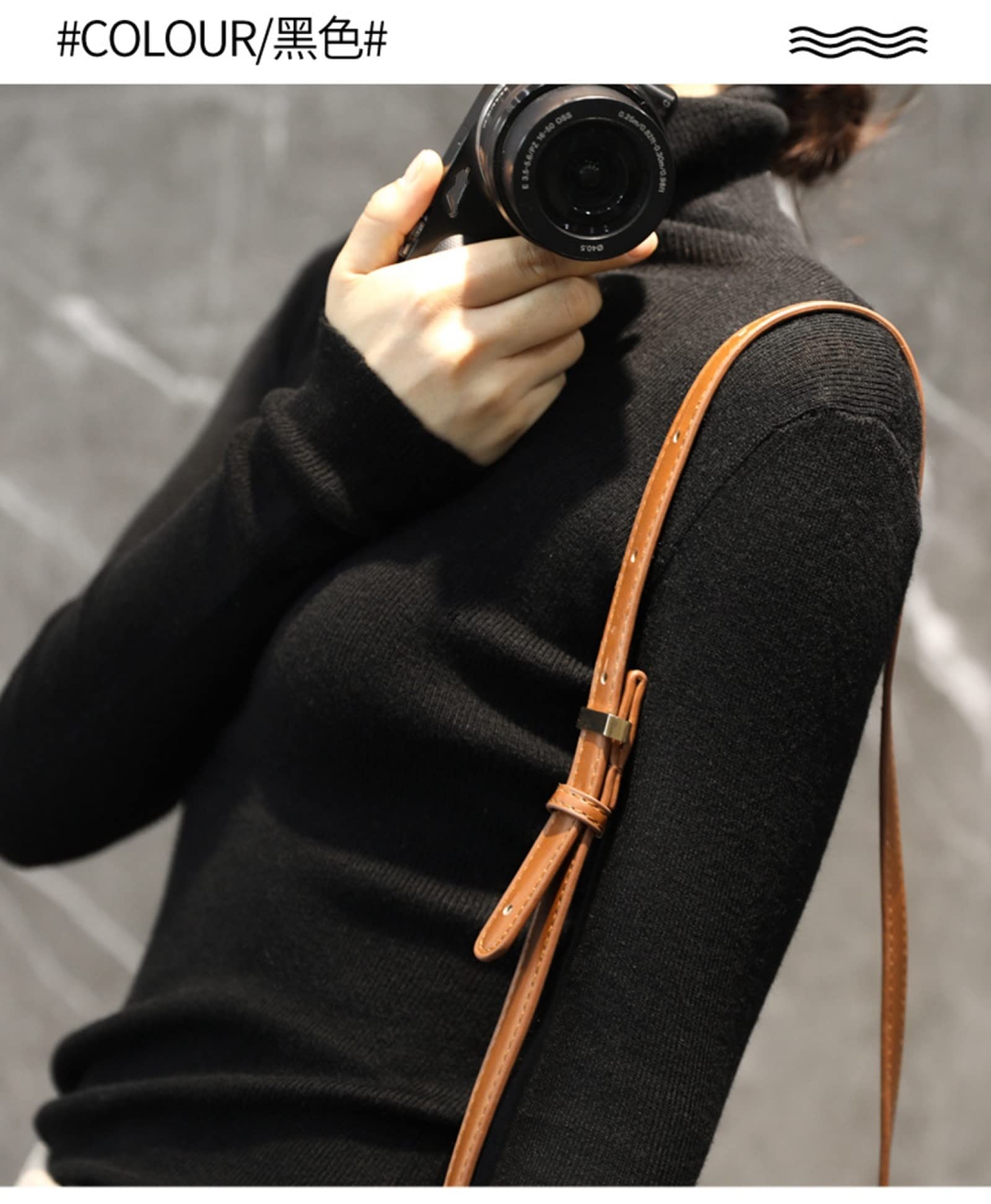 Suéter Para Mujer,Otoño E Invierno Para Mujer Suéter De Cuello Alto Moda Cachemir De Punto Jersey Delgado De Talla Grande Color Puro Manga Larga Elegante Suéter De Calle Suave Estiramiento Rega