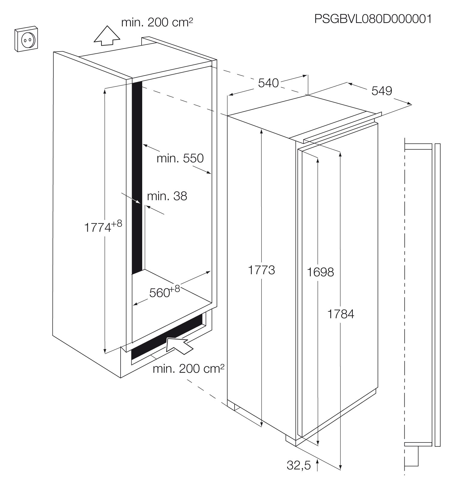 AEG AGN71800F0 Intégré Droit 208L A+ Blanc - Congélateurs (Droit, 208 L, 20 kg/24h, Système anti-gel, A+, Blanc)