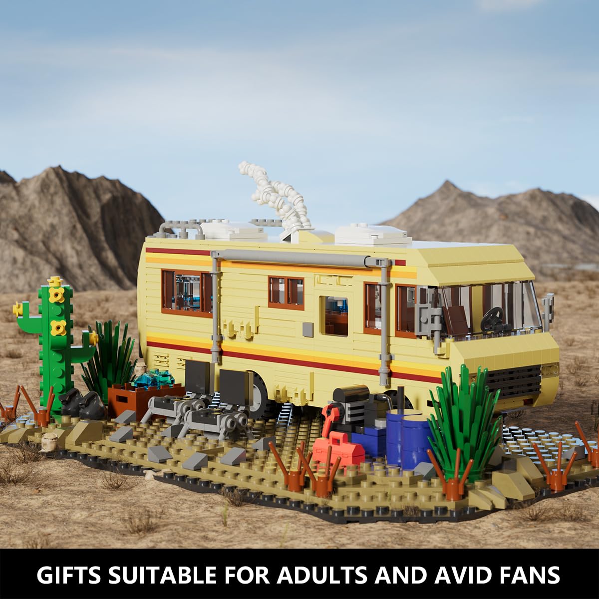 Breaking RV Adventure Ideas Klemmbausteine, MOC verbesserte Klassische Szene, Kreatives Motorhome Bus Baustein Set für Erwachsene und Fans, Kompatibel Mit Lego