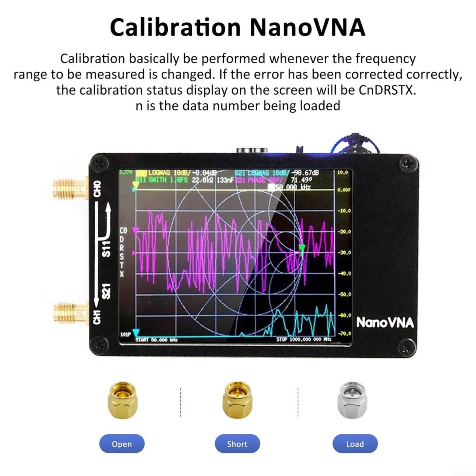 Vektor Netzwerk Antennenanalysator 50KHz-1,5GHz Mit 2,8" Touchscreen Und Für MicroSD-Kartenslot Kompatibel Mit Für NanoVNA-PCB Mit Für SMA-Kalibrierkit