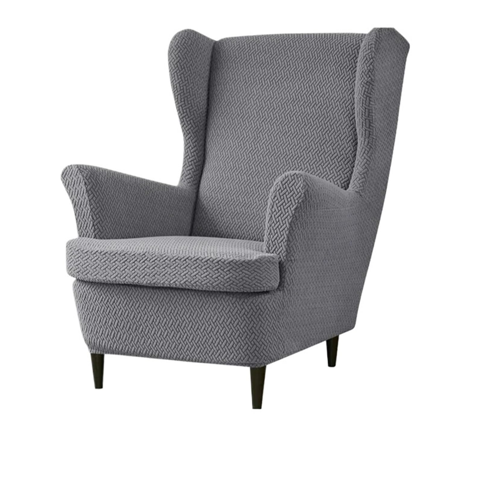 GCYEIDMA Wing Chair Slipcover Jacquard Wingback Sofa Covers Stretch Wing Chair Cover Elastic Armchair with Cushion Furniture Protector(A7 Wingchair Cover)