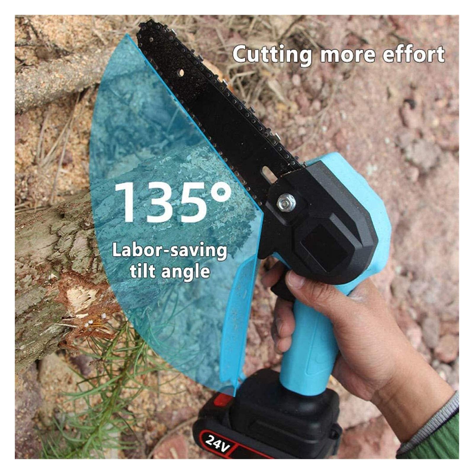 Sierras de cadena eléctricas Cadena de motosierra portátil de mano Tabla antisalpicaduras Una mano 1 kg Tijeras de podar livianas para jardín Rama de árbol Corte de madera Rama de árbol Podadora Herra