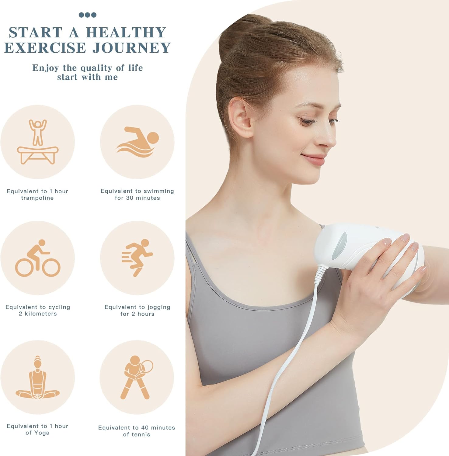 Cellulite Massager, Body Sculpting Machine, Lymphatic Drainage Massager, Handheld Electric Back Massager - White - Image 3